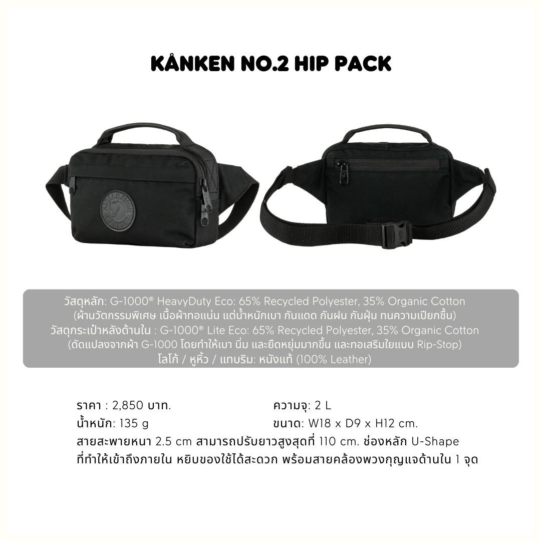 Kånken No.2 Hip Pack Black Edition